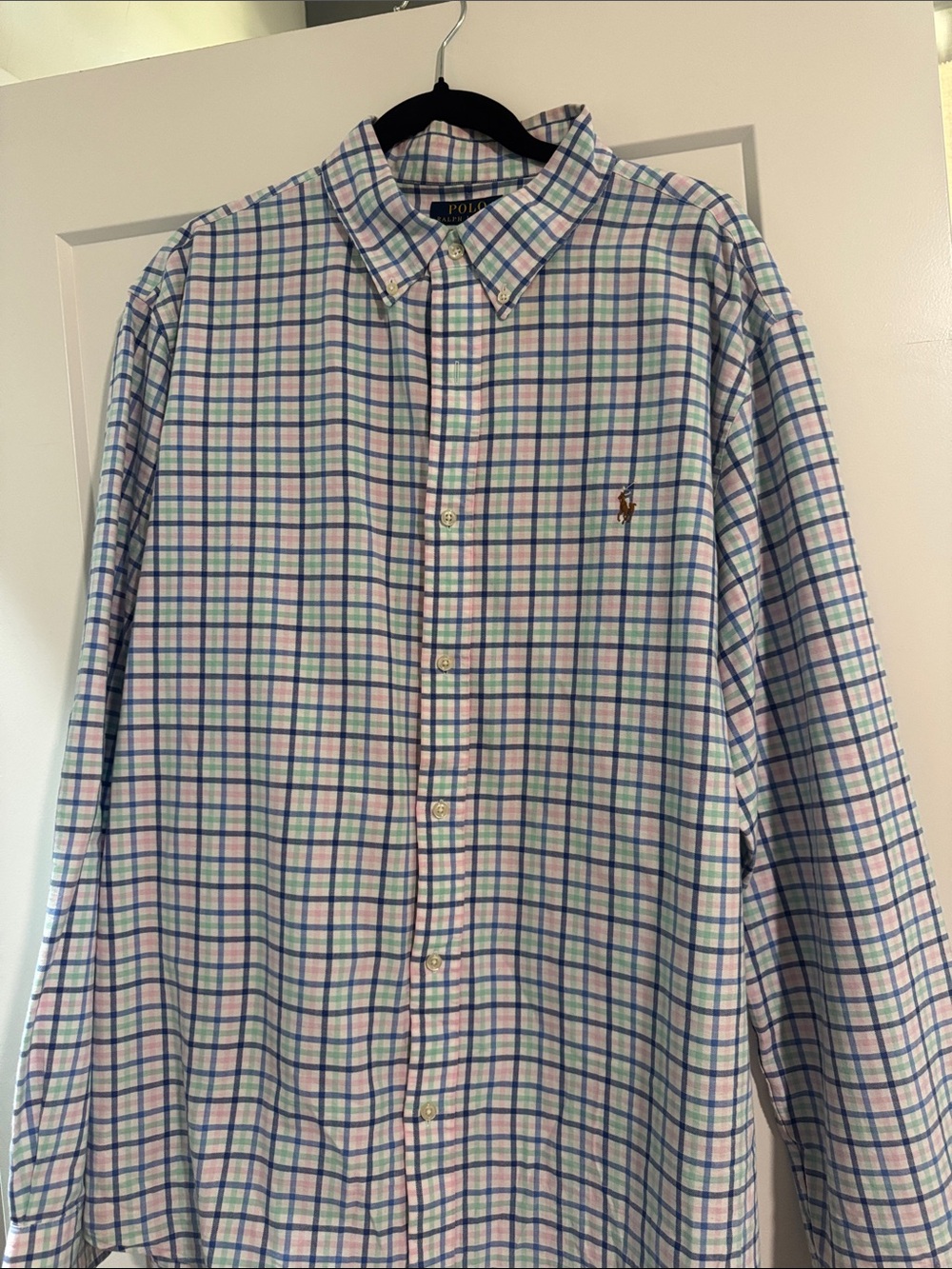 Polo by Ralph Lauren Men’s Multi-Check Button-Down Shirt - White/Blue/Green